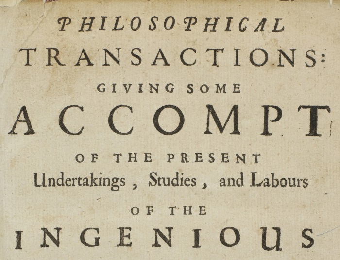 front page of the first Philosophical Transactions